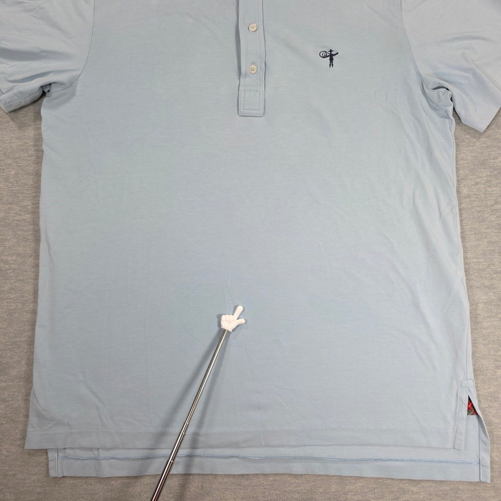 Polo Golf Ralph Lauren Mens M Blue Stretch Lisle Short Sleeve Lasso Logo Shirt - Picture 7 of 11